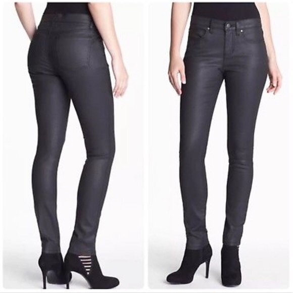 Eileen Fisher Pants - EUC Eileen Fisher Coated Black Skinny Jeans 8